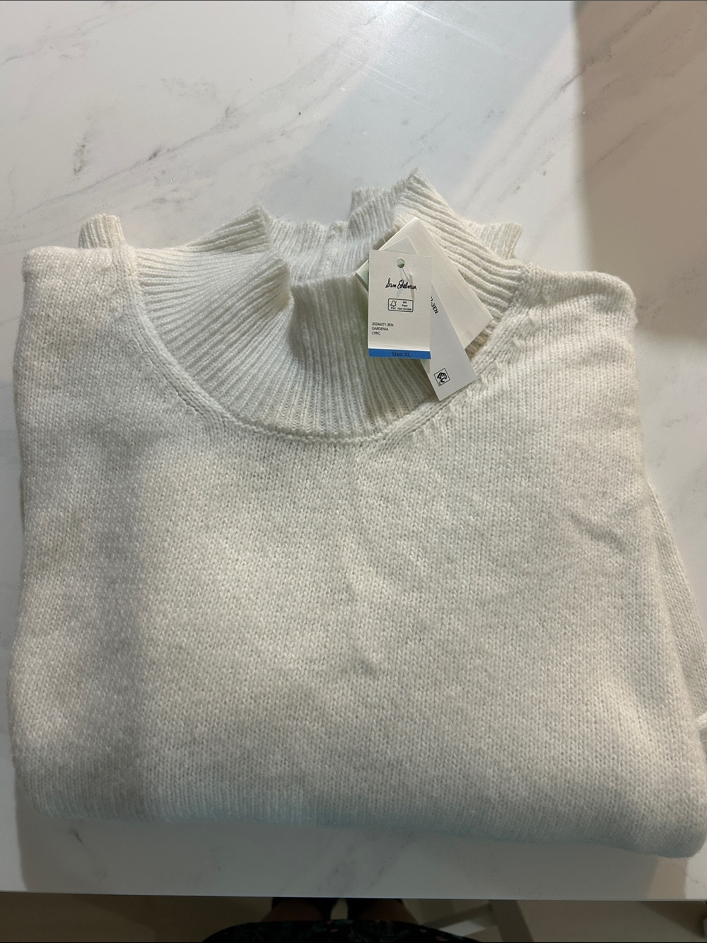 Sam Edelman Cream Mock Turtleneck Sweater